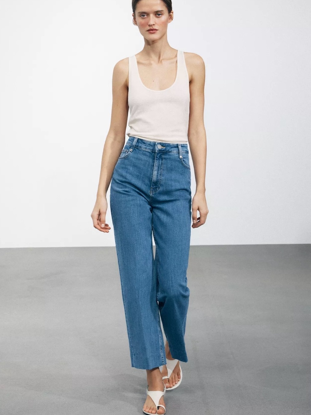 Zara high-waisted wide leg palazzo jeans